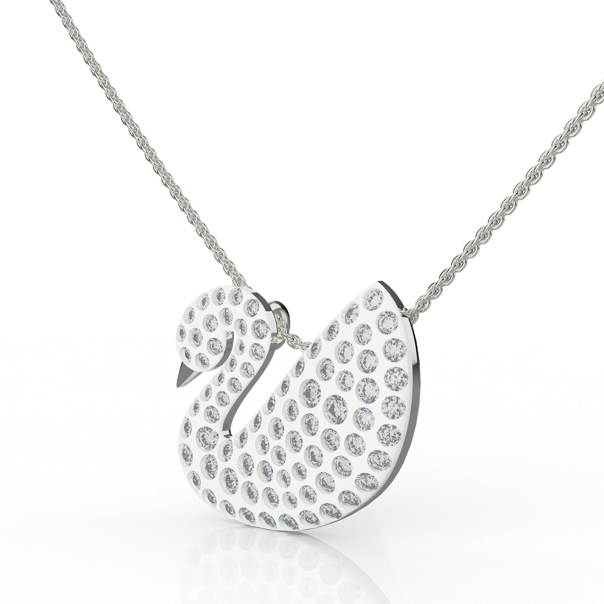 Celestial Swan Silver Chain Pendant - SILTREE