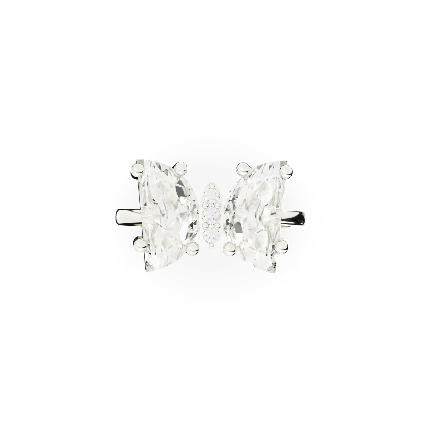 Glacial White Spark Ring