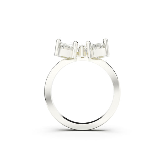 Glacial White Spark Ring