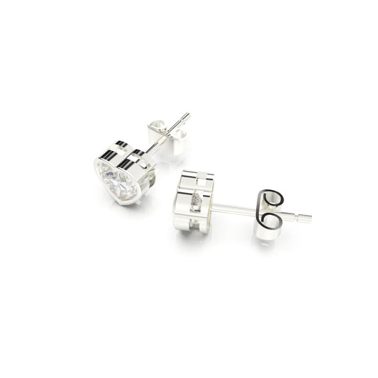 Lustrous Heart Studs - SILTREE