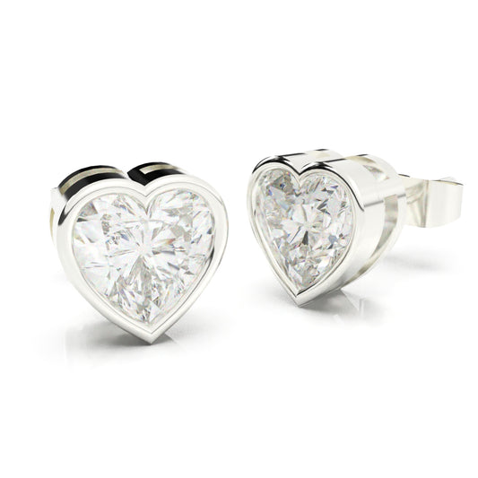 Lustrous Heart Studs - SILTREE