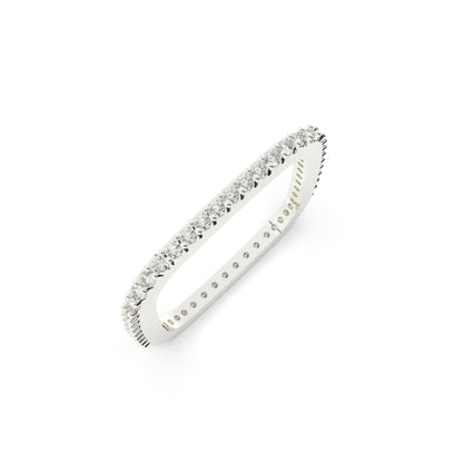 Dazzle Eternity Band - SILTREE
square diamond studded silver band ring 